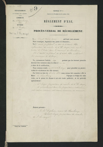 Procès-verbal de récolement (23 mai 1860)