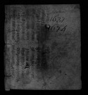Sépultures, juin 1637-juin 1674 ; comptes de recettes (1725-1735) et mémoire du casuel de l'église de Rivière (1729-1733)