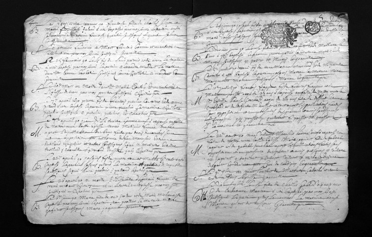 Collection du greffe. Baptêmes, mariages, sépultures, 1689-1691