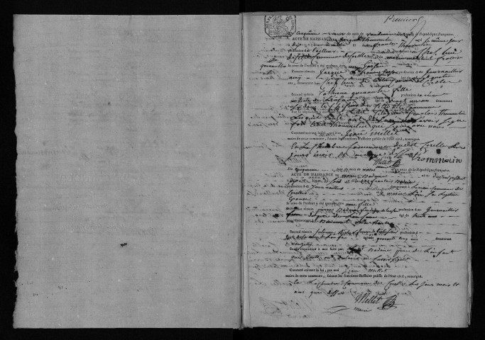 Naissances, mariages, décès, an XI-1836