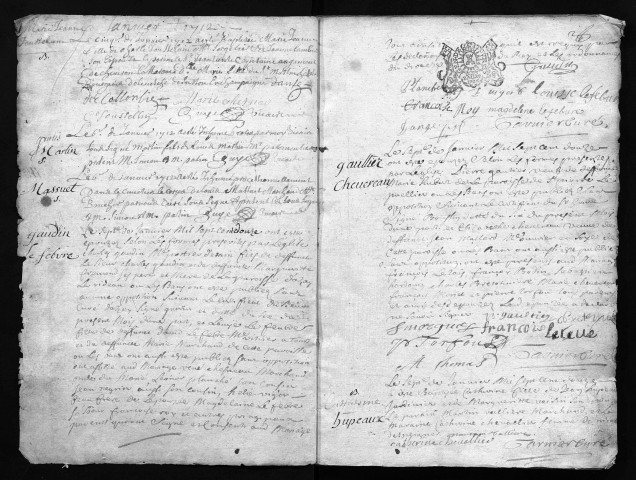 Collection communale. Baptêmes, mariages, sépultures, 2 janvier 1712-1er janvier 1716