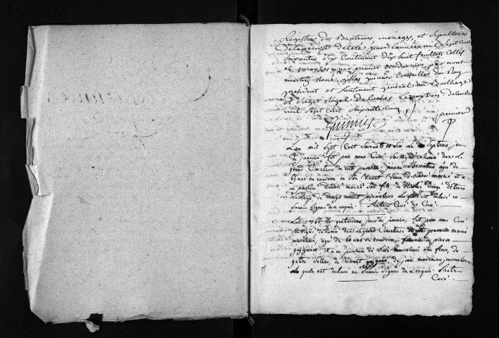 Collection du greffe. Baptêmes, mariages, sépultures, 1766