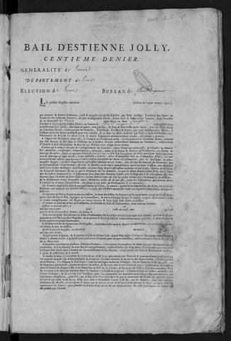 Centième denier et insinuations suivant le tarif (19 novembre 1737-15 décembre 1739)
