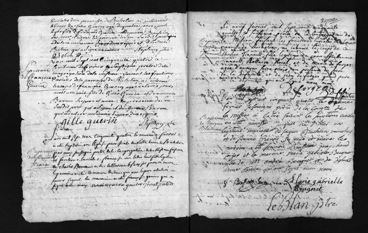 Collection du greffe. Baptêmes, mariages, sépultures, 1754