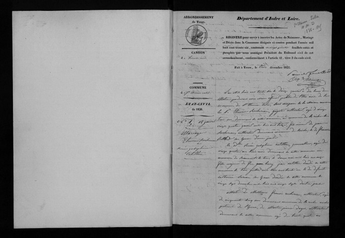 Saint-Étienne-Extra. Naissances, mariages, décès, 1836-1845