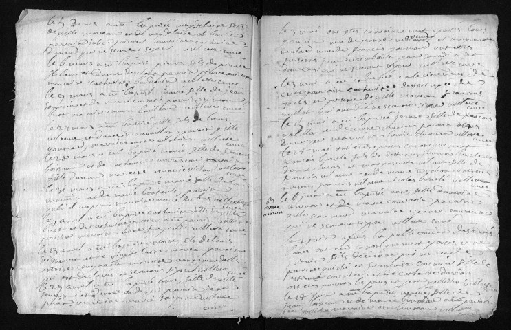 Collection du greffe. Baptêmes, mariages, sépultures, 1735