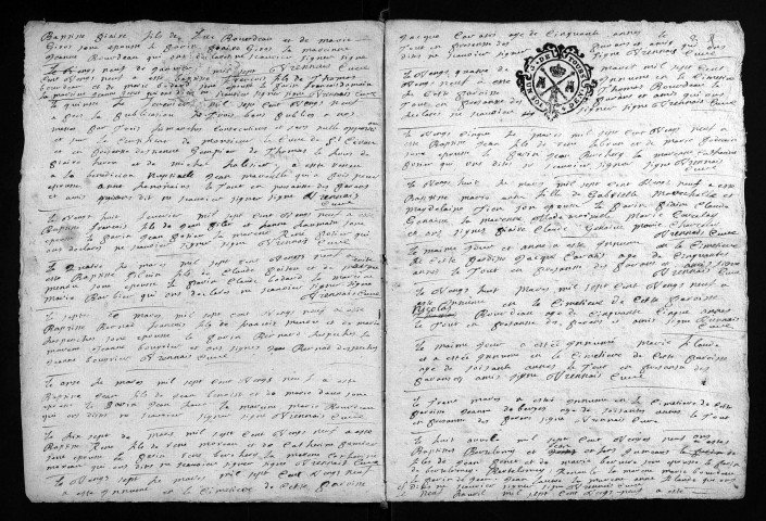 Baptêmes, mariages, sépultures, 1729