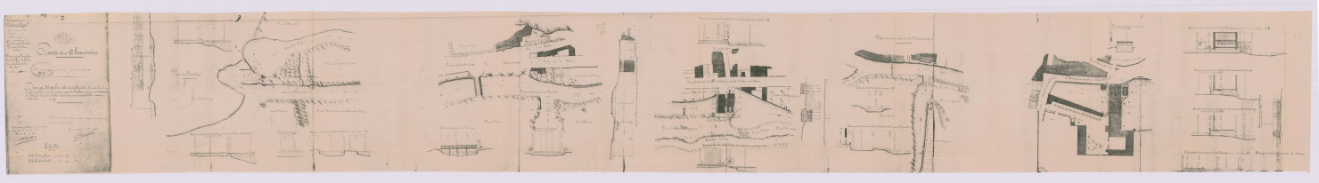 Plan et détails du moulin de Quintefol et de la mécanique de Loches dans les communes de Perrusson et de Loches (copie) (29 septembre 1851)