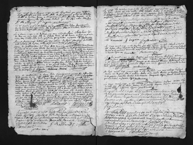 Collection du greffe. Baptêmes, mariages, sépultures, 1739-1741