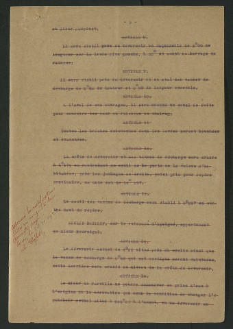 Révision du règlement des moulins du Courbat et du Parc. Second arrêté modificatif (28 novembre 1922)