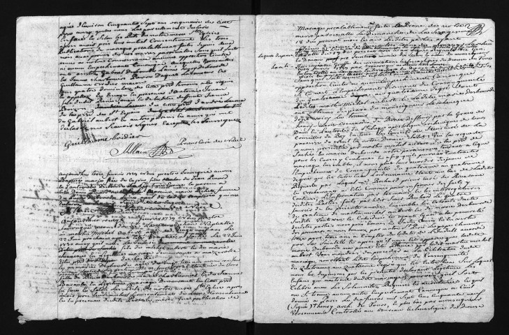 Collection du greffe. Baptêmes, mariages, sépultures, 1759