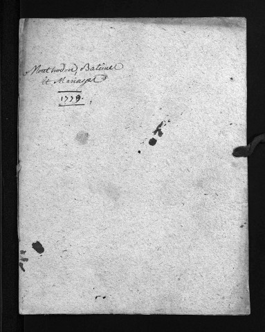 Collection du greffe. Baptêmes, mariages, 1779