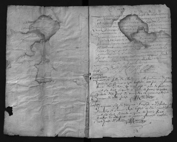 Collection communale. Baptêmes, mariages, sépultures, 1668-1736 - Les années 1737-1739 sont lacunaires dans cette collection