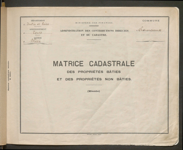 Table des comptes de la matrice. Comptes actifs personnes morales et A - H.