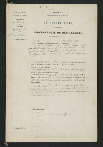 Procès-verbal de récolement (7 juin 1860)