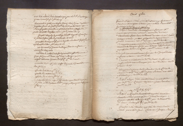 Répertoires sous forme de cahiers, années 1762-1765