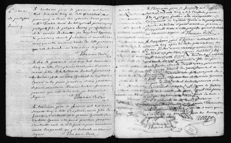 Collection du greffe. Baptêmes, mariages, sépultures, 1765