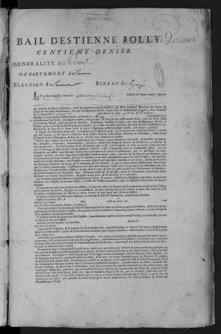 Centième denier et insinuations suivant le tarif (17 janvier 1742 -31 août 1743)