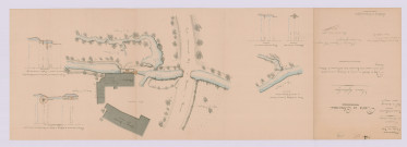 Plan et détails du moulin de la Coulangé et des ses abords (25 octobre 1851)