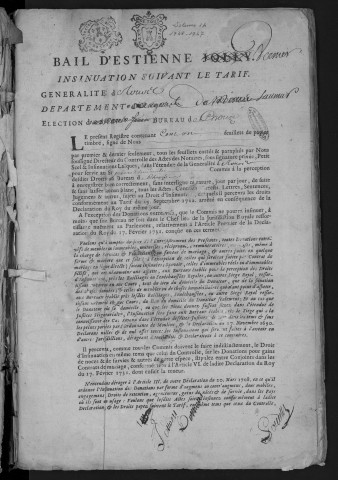Centième denier et insinuations suivant le tarif (16 mai 1745 -31 décembre 1747)