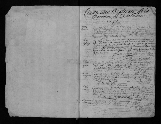 Collection communale. Baptêmes, mariages, sépultures, février 1650-1670
