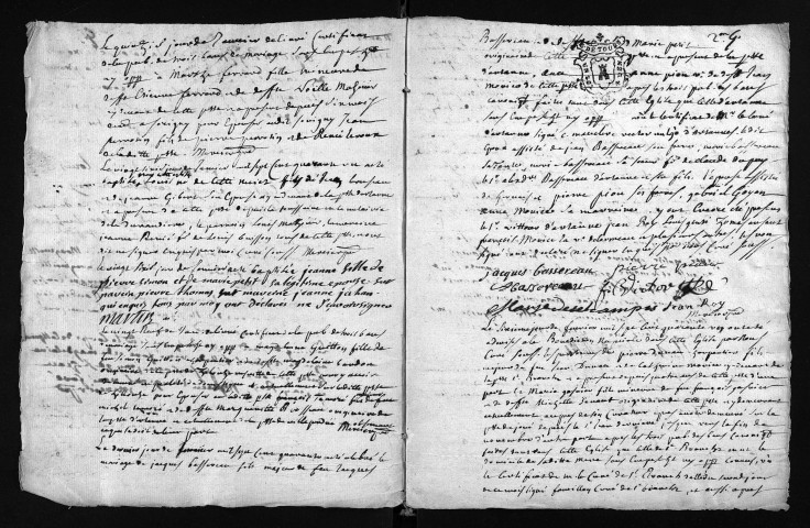 Collection du greffe. Baptêmes, mariages, sépultures, 1741