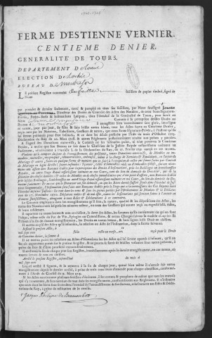 Centième denier et insinuations suivant le tarif (21 février 1742-4 mai 1745)