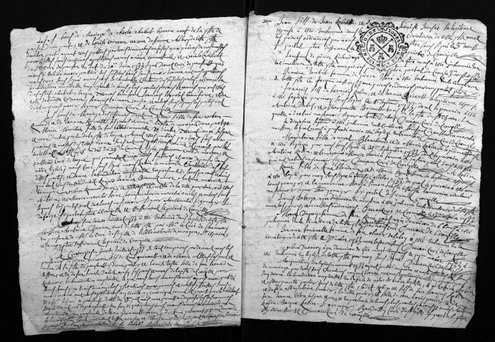 Collection du greffe. Baptêmes, mariages, sépultures, 1733-1736