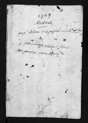 Collection du greffe. Baptêmes, mariages, sépultures, 1789