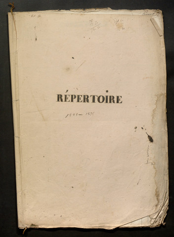 Répertoire du 16 juin 1833 au 4 août 1835