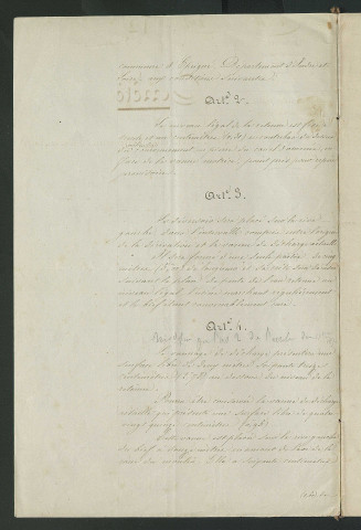 Arrêté préfectoral valant règlement d'eau (3 juillet 1852)