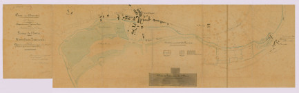 Plans de la rivière de l'Indre relatif au règlement du moulin de Bourroux (2 octobre 1848)