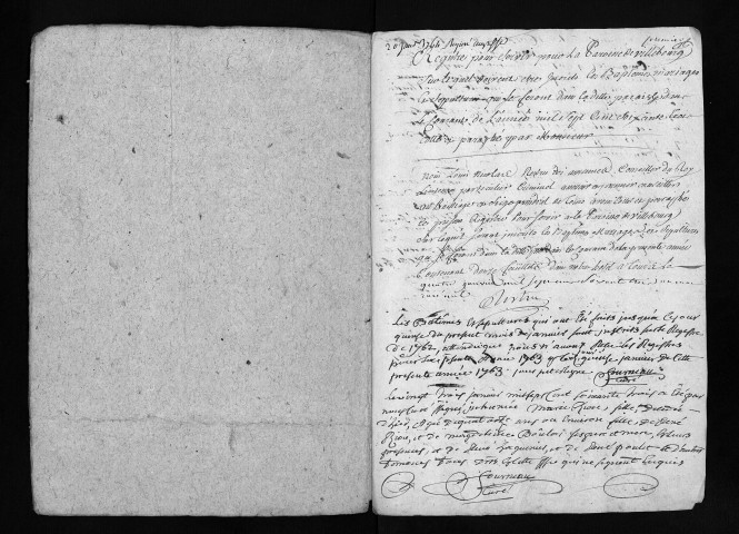 Collection du greffe. Baptêmes, mariages, sépultures, 1763