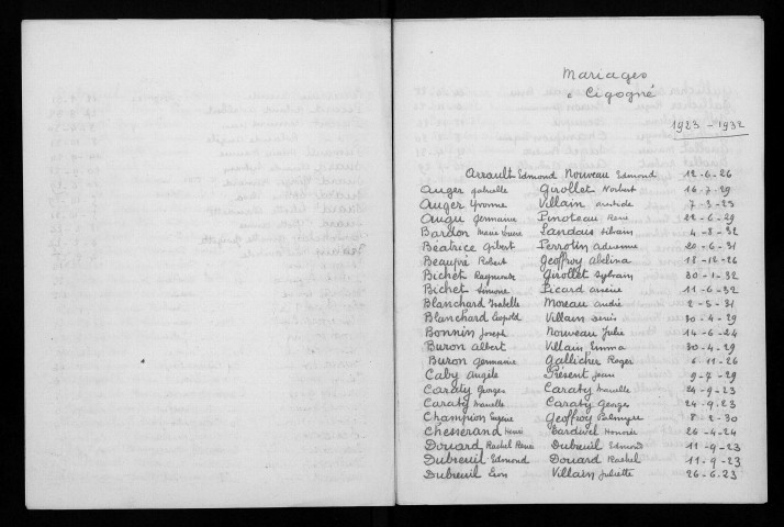 Naissances, mariages, décès