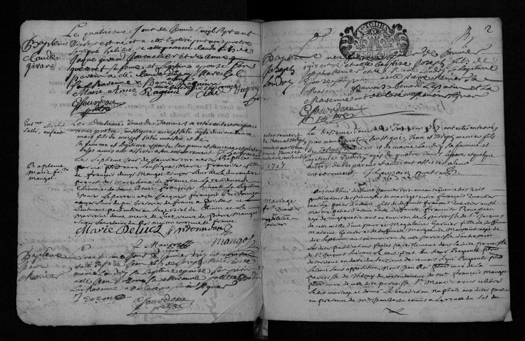 Collection communale. Baptêmes, mariages, sépultures, 1717-1721