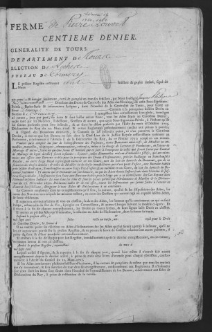 Centième denier et insinuations suivant le tarif (4 août 1750-3 novembre 1752)