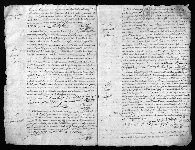 Collection du greffe. Baptêmes, mariages, sépultures, 1792