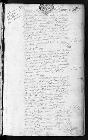 Centième denier et insinuations suivant le tarif (17 novembre 1738-23 février 1742)