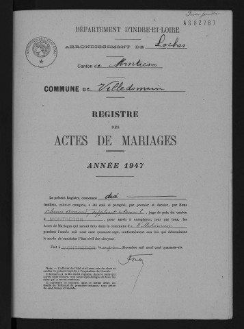 Mariages, 1947