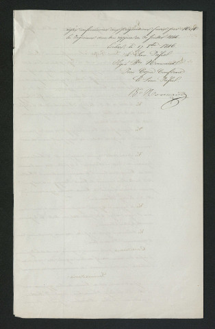 Arrêté du sous-préfet de Loches (17 octobre 1846)