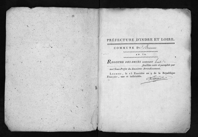 Décès, an X