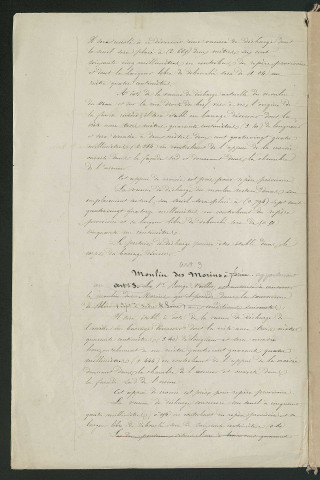 Avis préfectoral valant règlement d'eau (23 septembre 1851)