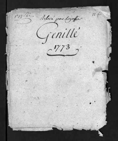 Collection du greffe. Baptêmes, mariages, sépultures, 1773