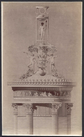 Terracine. Temple d'Anxur : photographie d'un dessin de Benjamin Chaussemiche.