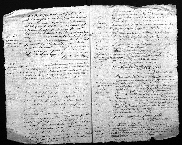 Collection du greffe. Baptêmes, mariages, sépultures, 1790