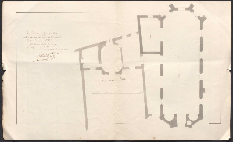 Travaux d'agrandissement et de réparations à l'église : devis, plans, procès-verbaux, correspondance.