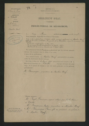 Procès-verbal de récolement (13 mars 1880)