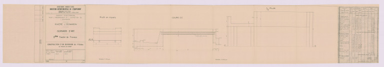 Construction d'un déversoir au P214bis : plans (1945)