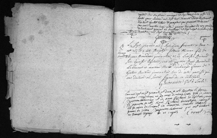 Collection du greffe. Baptêmes, mariages, sépultures, 1762