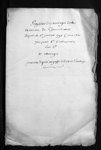 Mariages, 1793-an II